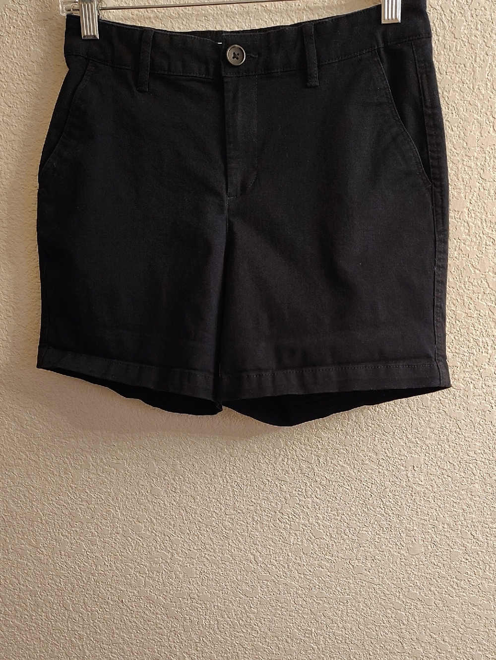 Amazon Essentials Black Women's Casual Chino Pockets Zip Up Shorts